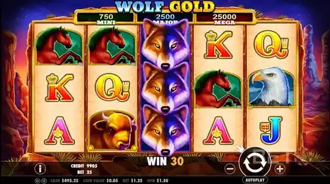 Wolf Gold slot at Pandido Casino